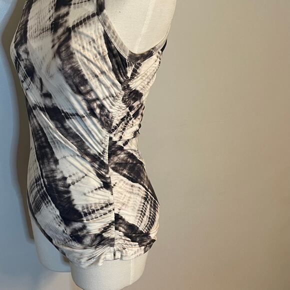 Veronica‎ Beard Jeans Women’s Tank Top Black and Cream Tie Dye Ruched - Picture 3 of 4